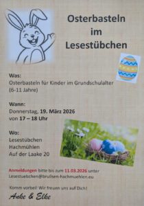 Osterbasteln im Lesestübchen Hachmühlen @ Lesestübchen Hachmühlen