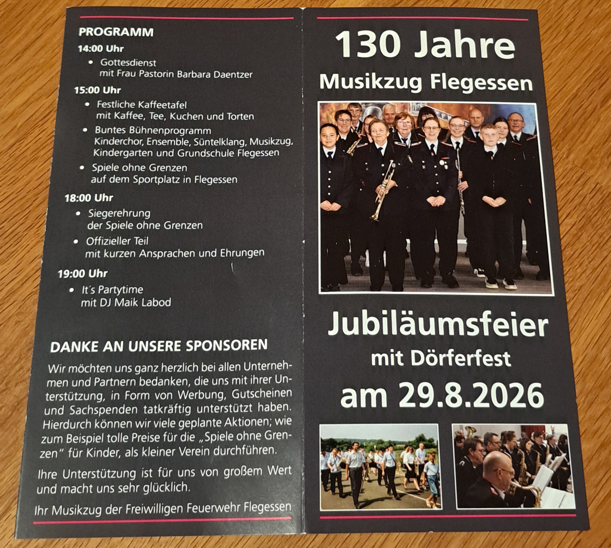 Der FFW-Musikzug feiert sein 130-jähriges Jubuläum @ Sporthalle Flegessen